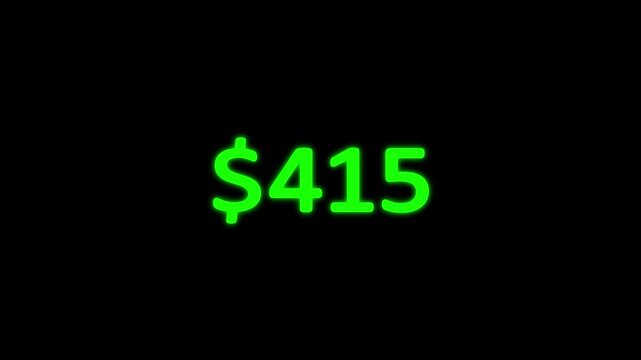 dollar 0 to $ 1600 Dollars Animated Money Number Counter from Grand Animated Money Growth Dollar counter animation,
