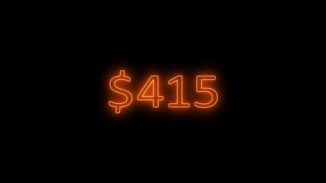 Neon 0 to $ 1600 Dollars Animated Money Number Counter from Grand Animated Money Growth Dollar counter animation,