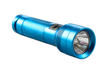 Bright blue flashlight with a sleek design for outdoor activities