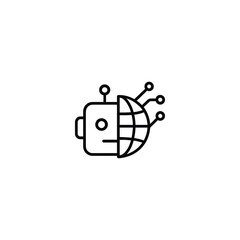 Global AI Technology Hybrid Icon