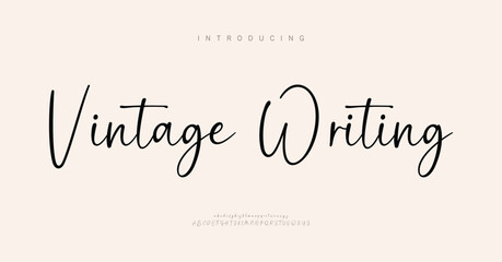 Signature Elegant Branding Typeface. Handwritten Script Editable Text Effect Template . vector illustration 
