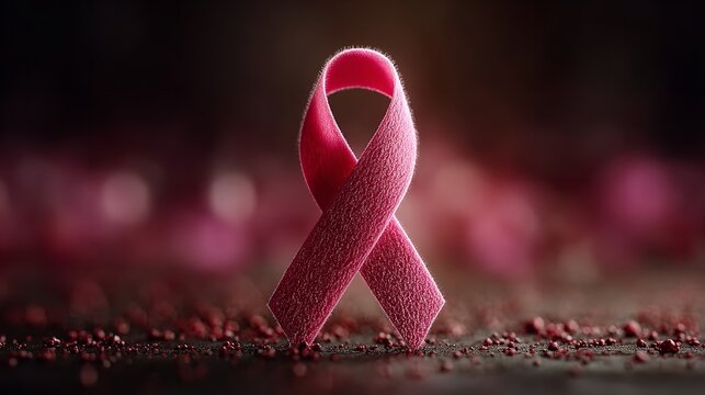 Breast cancer awareness ribbon flat icon


