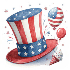 Fireworks illuminate the night sky behind a fluttering American flag on Independence Day