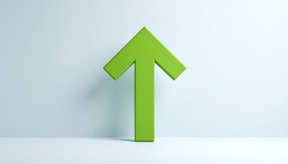 Green upward arrow on light background