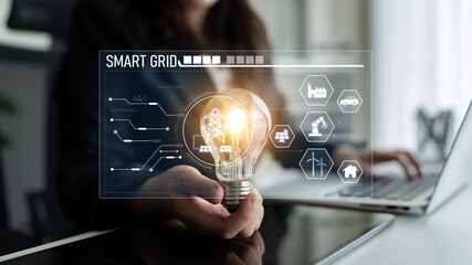 Smart grid system integrating renewable energy sources, energy storage, smart inverters, and demand...