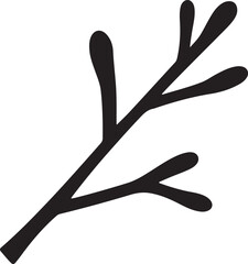 Obraz premium Long Branch Silhouette Vector Style For Nature And Botanical Design