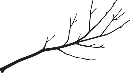 Long Branch Silhouette Vector Style For Nature And Botanical Design