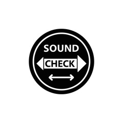 Sound check icon with arrows and circular design for entertainment  