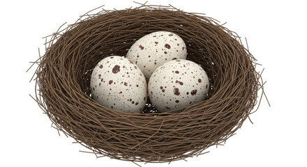 Obraz premium Isolated Bird Nest with Eggs