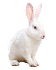 Fototapeta premium Cute White Rabbit Isolated on White Background