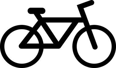 Vector de silueta de bicicleta con estilo minimalista. Icono de trasporte y s&iacute;mbolo de deporte para folleto, app, sitio web y dise&ntilde;o grafico.