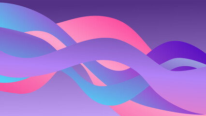 Purple abstract colorful vector background with pink and blue waves. Dynamic gradient wallpaper. Luxury backdrop. 