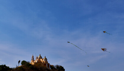 Cholula,Mexico,February-16-2025: Aerial celebration in the skies of Cholula