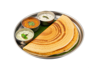 Masala Dosa: South Indian Crepe with Sambar and Chutney