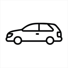 Fototapeta premium car wagon transport van vehicle automobile wheel vector outline illustration 