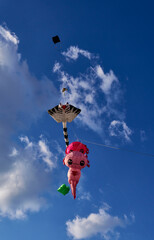 Cholula,Mexico,February-16-2025: Kite festival brightening the skies of Cholula