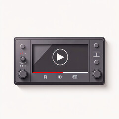 Fototapeta premium Modern black media player interface with play button and progress bar