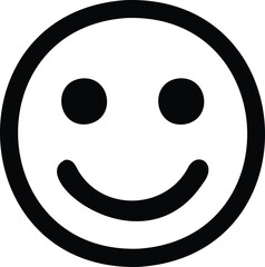 Fototapeta premium Minimalist Black and White Vector Smiley Face Outline Icon for Happiness and Positive Emotion