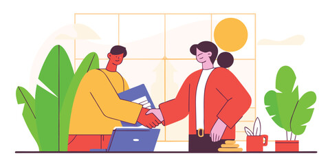  Business Negotiation and Deal Making Vector Illustration