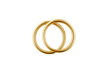White background, vector illustration of two golden rings spinning around each other in an epic motion isolated on a transparent background in PNG format.