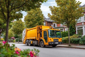 Efficient Waste Management: Automated Garbage Collection in a Serene Green Neighborhood
