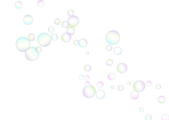 Soap bubbles flew randomly on a white background. Vector
