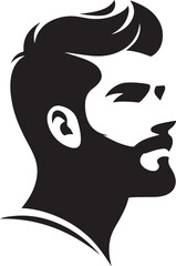 Minimal Handsome Man Face with Beard