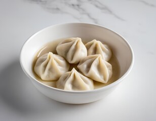 Chinese Steamed Dumplings in Soy Sauce with Pleated Wraps