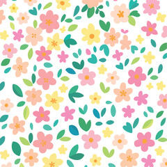 seamless pattern with flowers. Vector