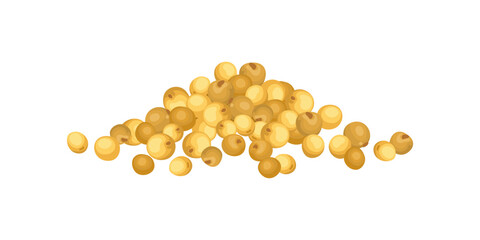 Mustard seeds isolated on white background. Vector cartoon flat illustration. 