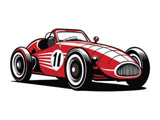 1930s Vintage Racing Car Silhouette Side Profile Vector – Classic Retro Race Car Design in Clean Minimal Style for Automotive Posters, Prints, and Collectibles
