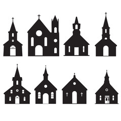 Obraz premium silhouette of church vector art