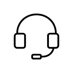 Headset Icon Linear Style for Customer Service or Tech Support, Editable Stroke Vector