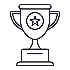Outline trophy icon on a clean white background