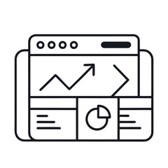Fototapeta premium Simple outline icon representing web improvement and work processes