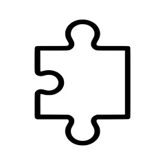 Puzzle Piece Icon Single Isolated Vector on White Background