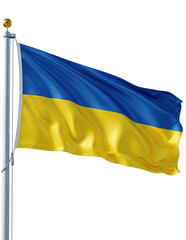 flag of Ukraine waving on transparent background