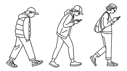 vector illustration of a man walking