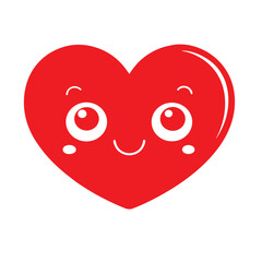 Cute smiling red heart