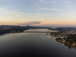 Sunset on the big stream in São Bernardos do Campo