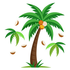 Palm tree and coconut