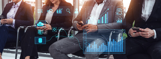 Data flow from database and cloud to processing and analytics dashboards, representing data...