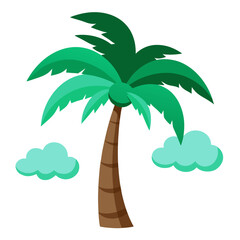 Palm tree with cloud 