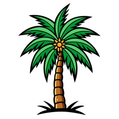 Vintage Tattoo Style Palm Tree vector illustration