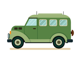 Simplified 1940s Armored Car Vector Illustration – Retro Military Transport Design with Minimalist Detailing, Perfect for History Projects, Collectors, and Vintage Vehicle Graphics