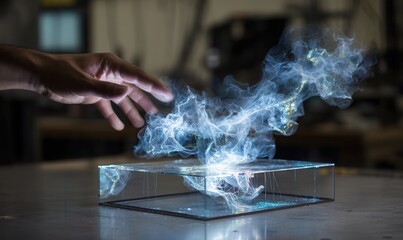 ultra-light aerogel material, transparent structure, floating display, future tech lab 