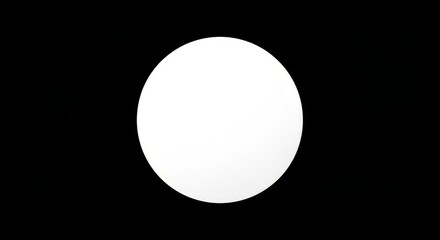 Minimalist representation of a white circle floating against a solid black backdrop
