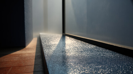 luminous room where sound creates light and texture showcasing dynamic reflections and acoustics