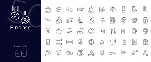 Fototapeta premium Finance Line Editable Icons set. Vector illustration in modern thin line style of Finance icons: investment, business, economy, etc