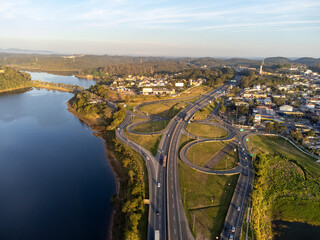 Beautiful sunset on the Anchieta highway that connects S&atilde;o Paulo to Santos